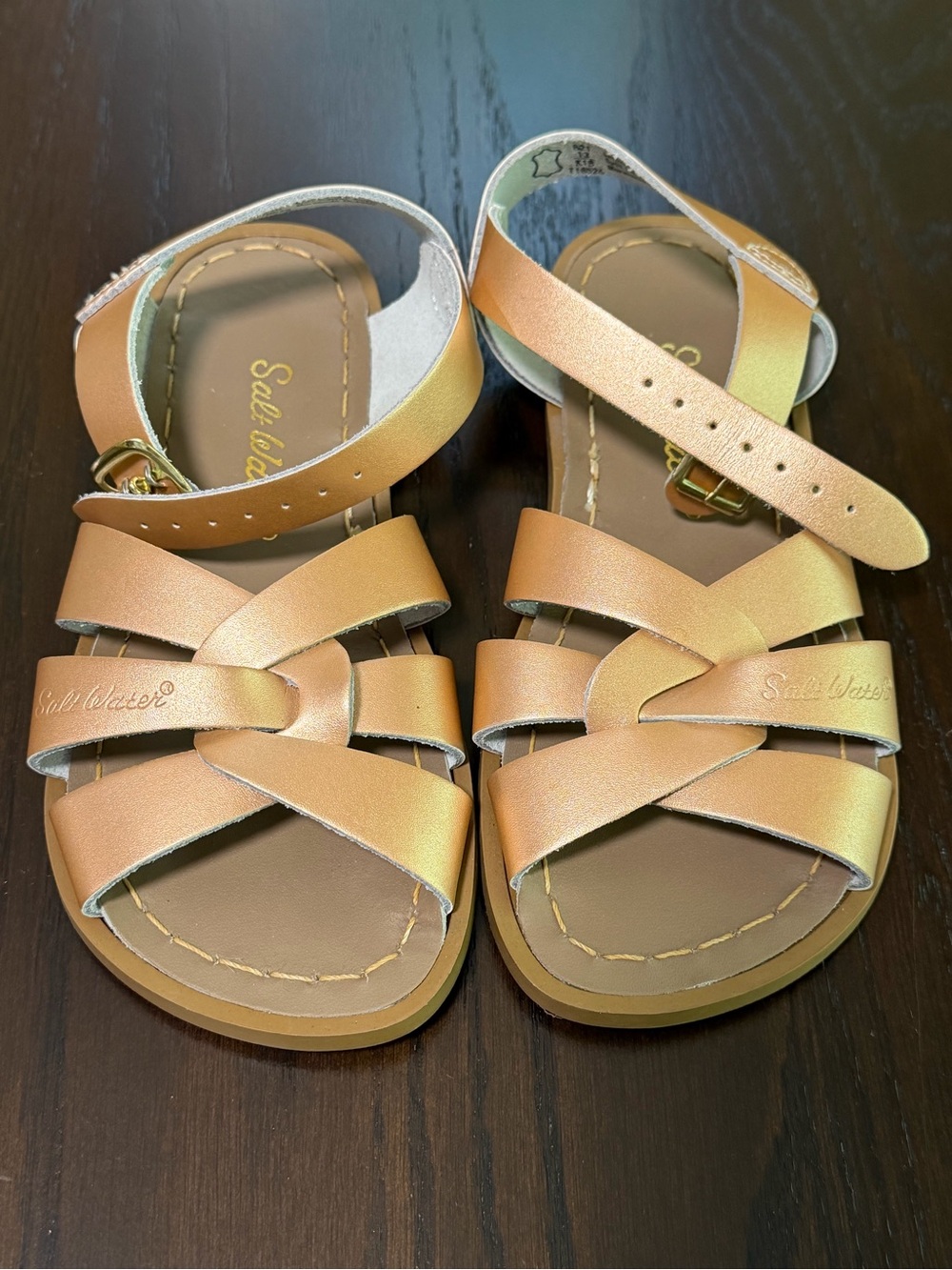 Salt Water Sandals by Hoy Kids Rose Gold Sandals